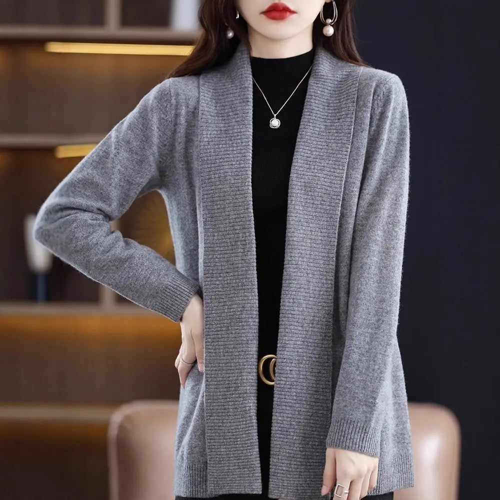 Lapel Mid-length Long-sleeves Sweater Aurélia