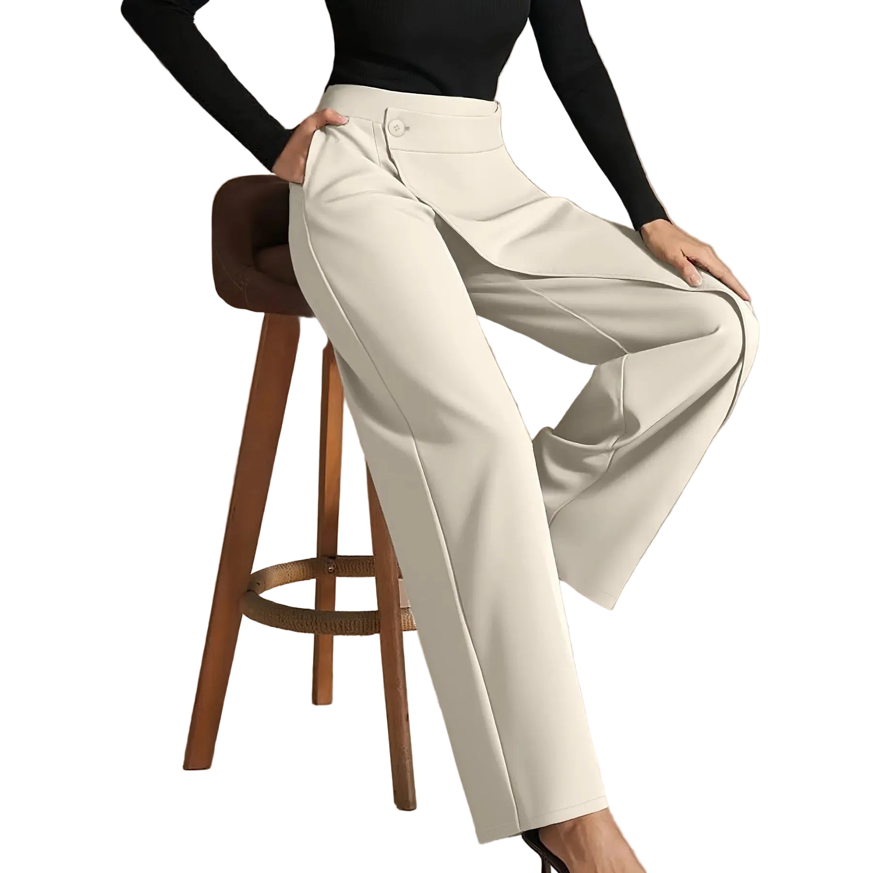 Asymmetrical Draping Suit-Style Casual Pants Aurélia