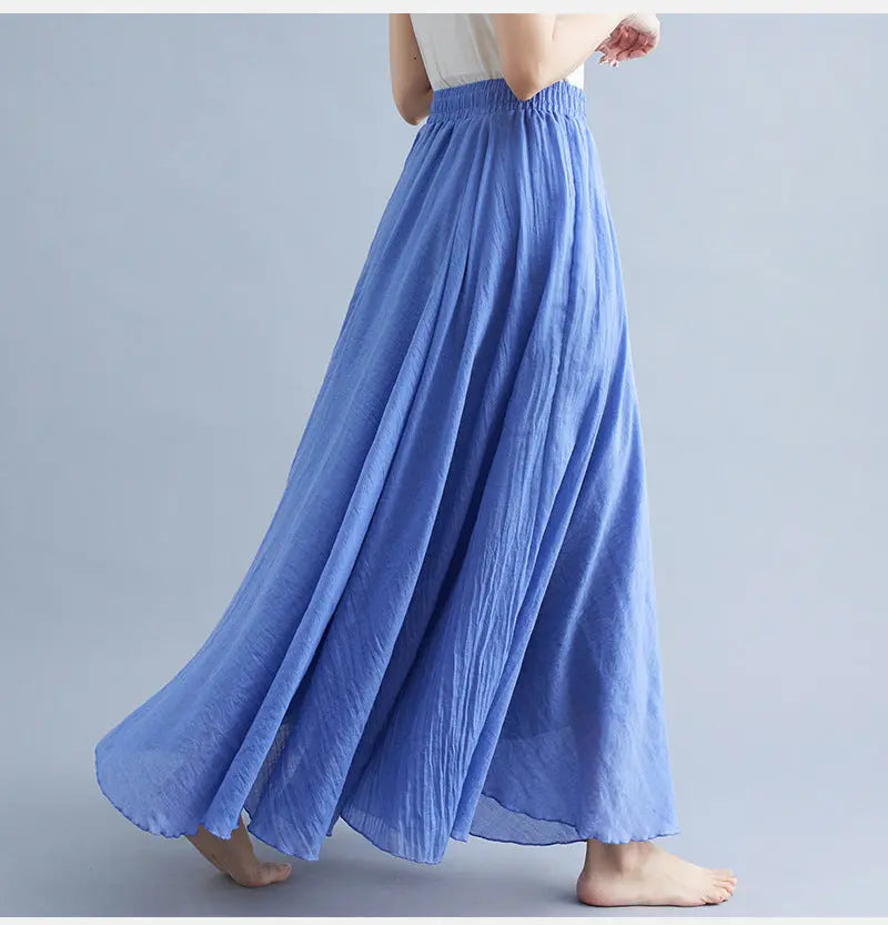 Lady Literature Plus Size Cotton Linen Skirt Aurélia