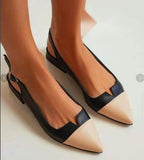 Spring Summer Women's Flat Bottom Pumps Low Heel Shoes Aurélia
