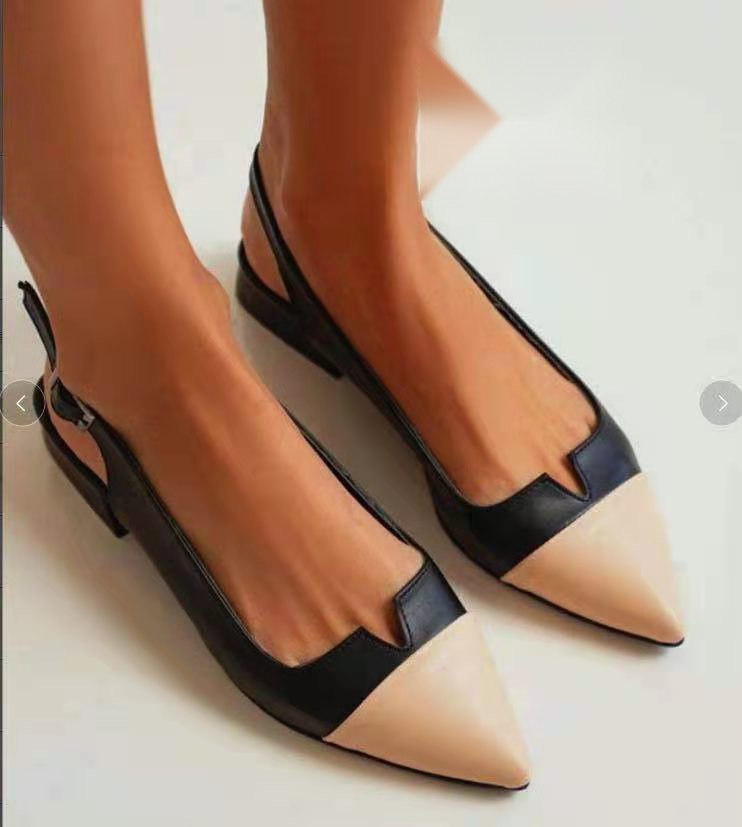 Spring Summer Women's Flat Bottom Pumps Low Heel Shoes Aurélia