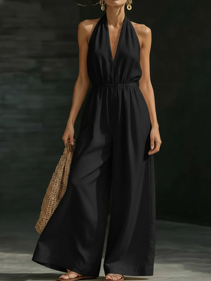 V-neck Halter Neck Jumpsuit For Women Aurélia