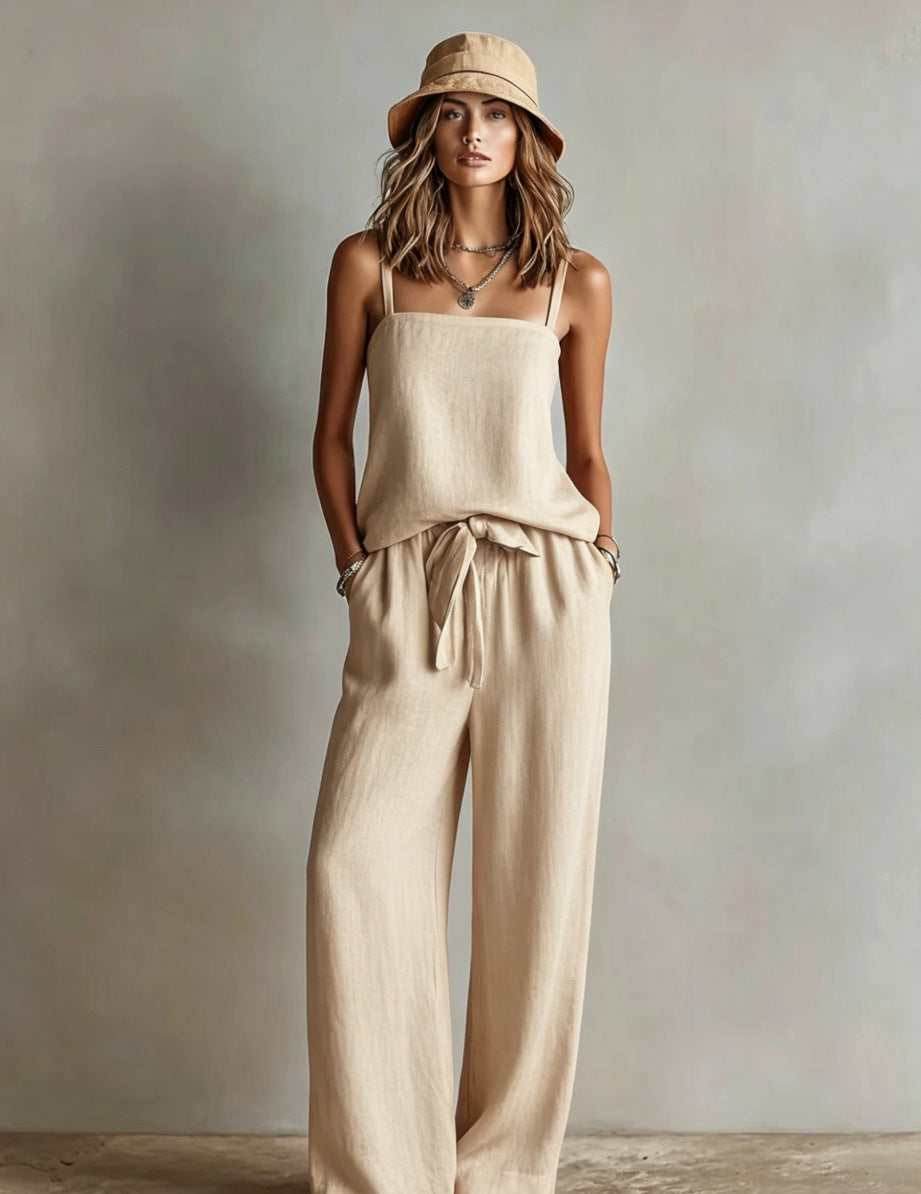 Suspender Wide-Leg Pants Set Aurélia