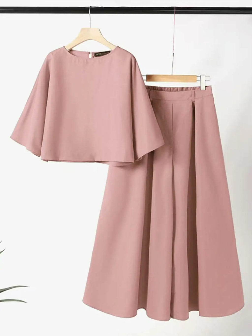 American Style Short Sleeve Top And Wide-Leg Pant Set Aurélia