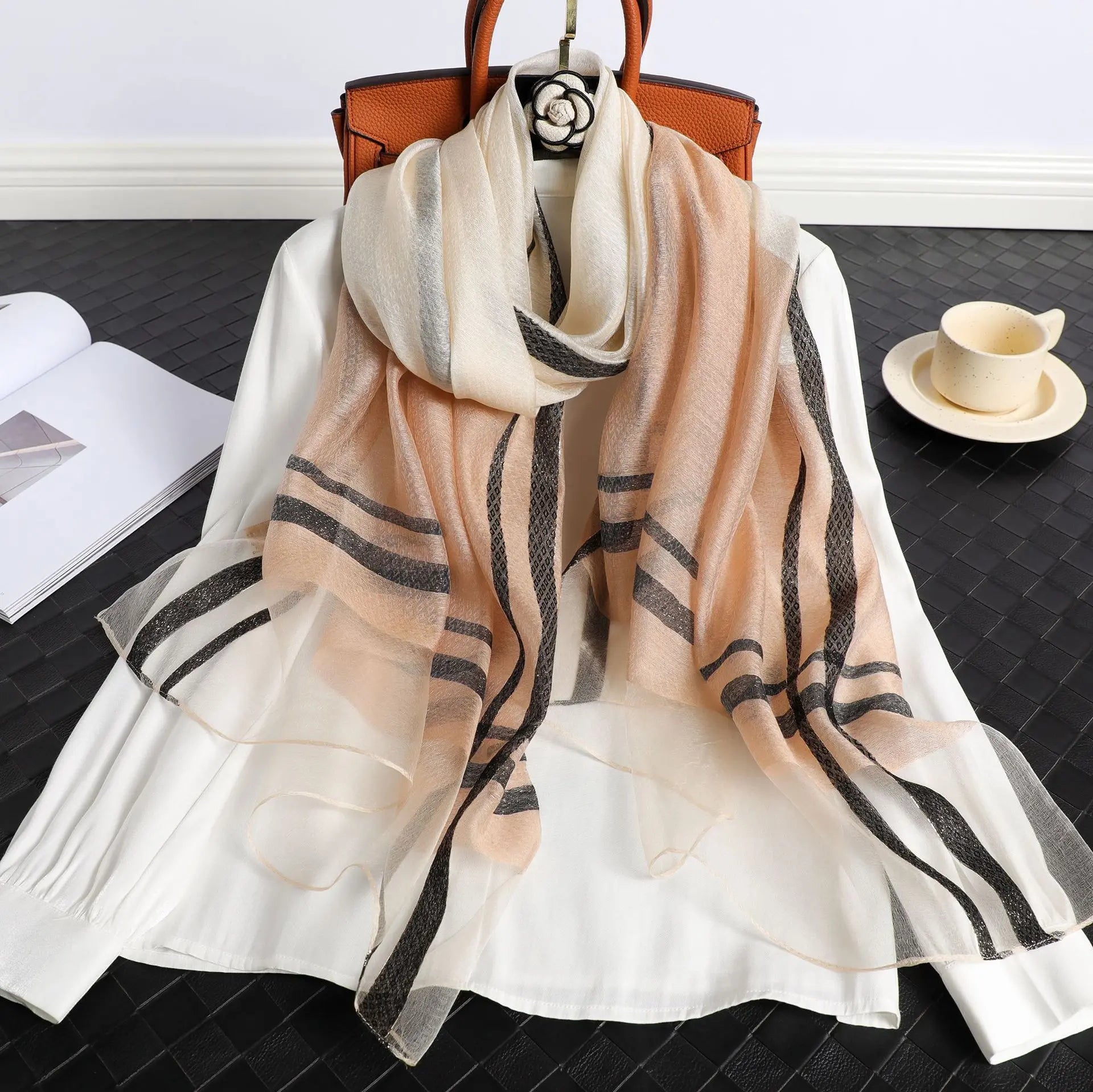 Silk Plaid Scarf Aurélia