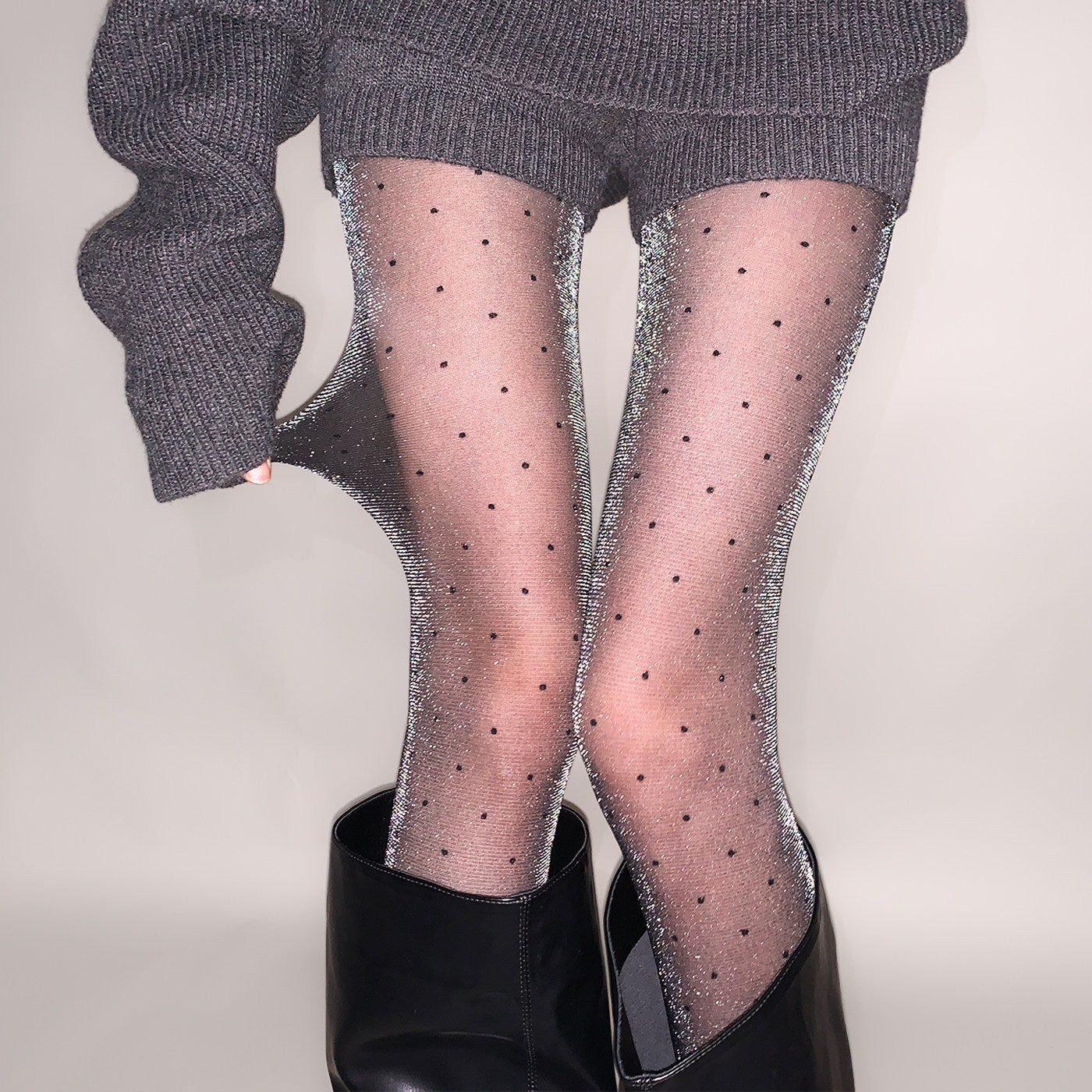 Glitter Tights With Polka Dots For Night Out & Party Looks Aurélia