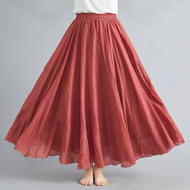 Lady Literature Plus Size Cotton Linen Skirt Aurélia