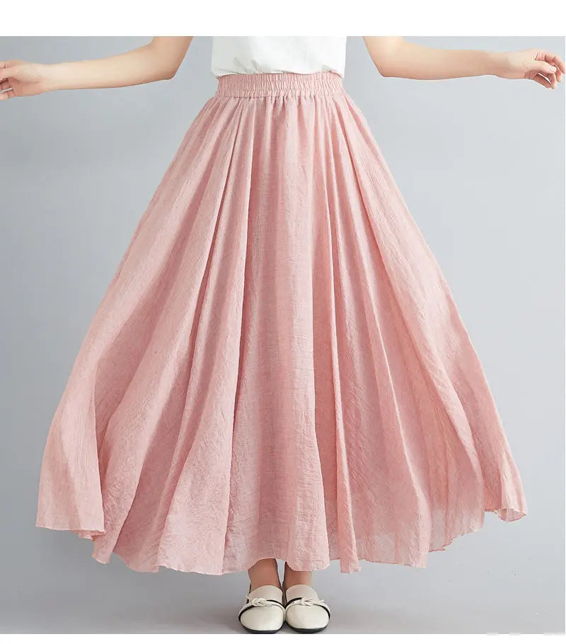 Lady Literature Plus Size Cotton Linen Skirt Aurélia