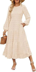 Round Neck Long Sleeve Dress Aurélia