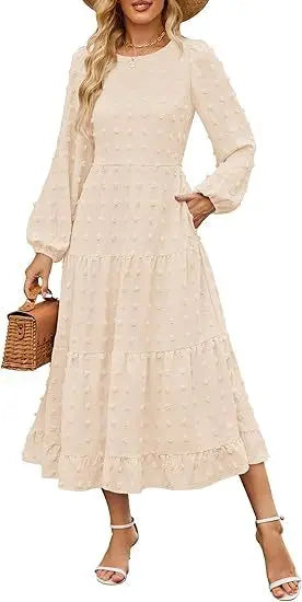 Round Neck Long Sleeve Dress Aurélia