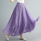 Lady Literature Plus Size Cotton Linen Skirt Aurélia