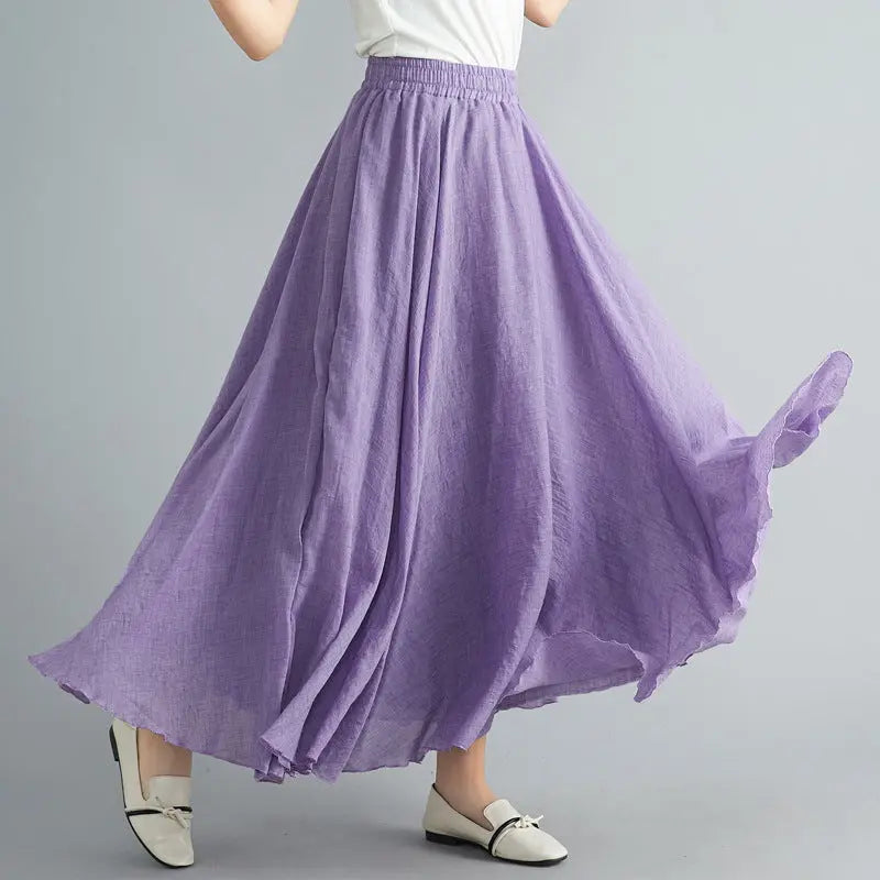 Lady Literature Plus Size Cotton Linen Skirt Aurélia
