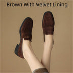 Sheepskin Chunky Heel Pumps Women Spring Concise Aurélia