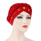 Milk silk Fascinator beaded Women turban