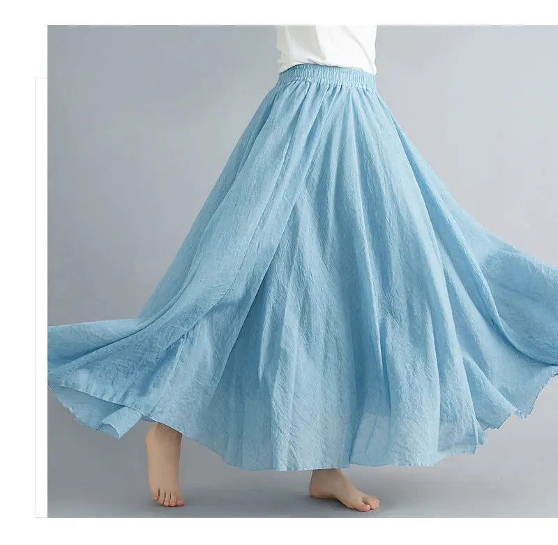 Lady Literature Plus Size Cotton Linen Skirt Aurélia