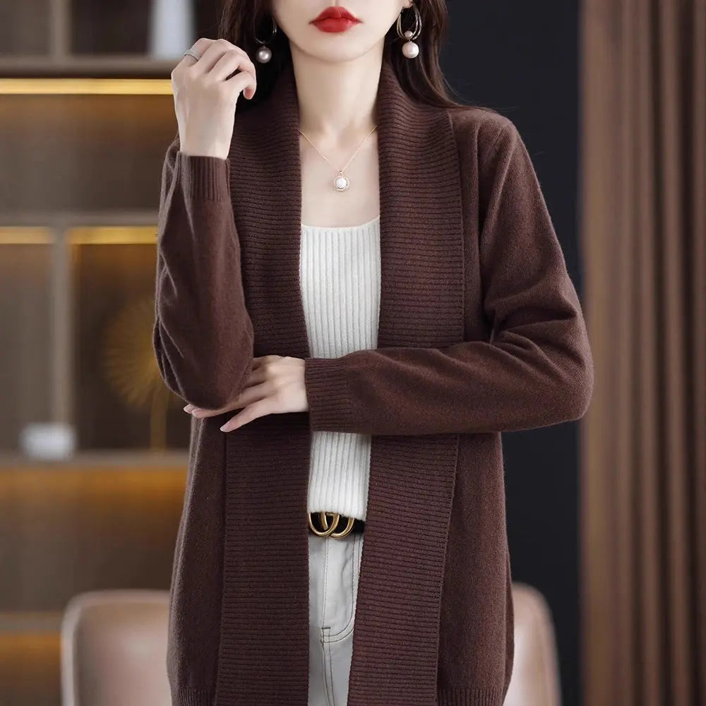 Lapel Mid-length Long-sleeves Sweater Aurélia