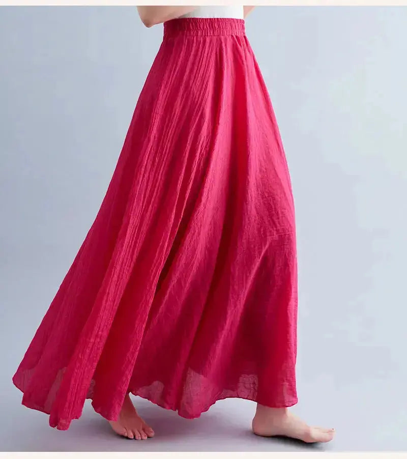 Lady Literature Plus Size Cotton Linen Skirt Aurélia