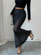 Shimmery Sequin Doublelayer Mesh Highwaist Skirt Aurélia