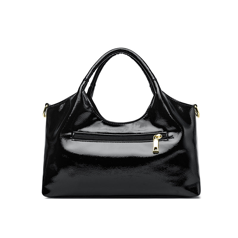 Premium Glossy Leather Trendy Commuter Bag