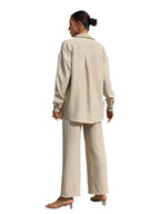 Extra Light Summer Long Sleeve Shirt And Straight Pants Set Aurélia