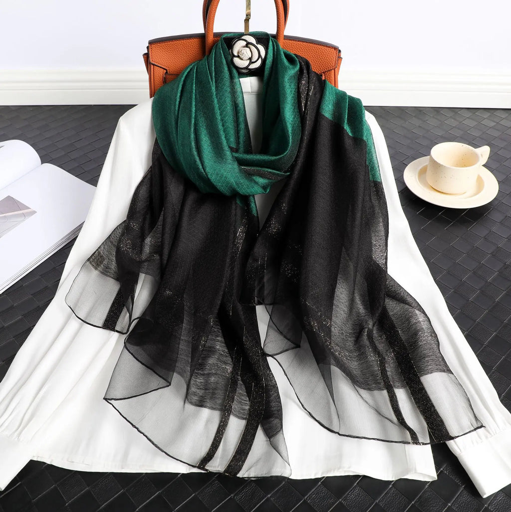 Silk Plaid Scarf Aurélia
