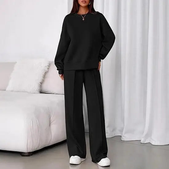 Long-sleeve And Straight Leg Pants Set Aurélia