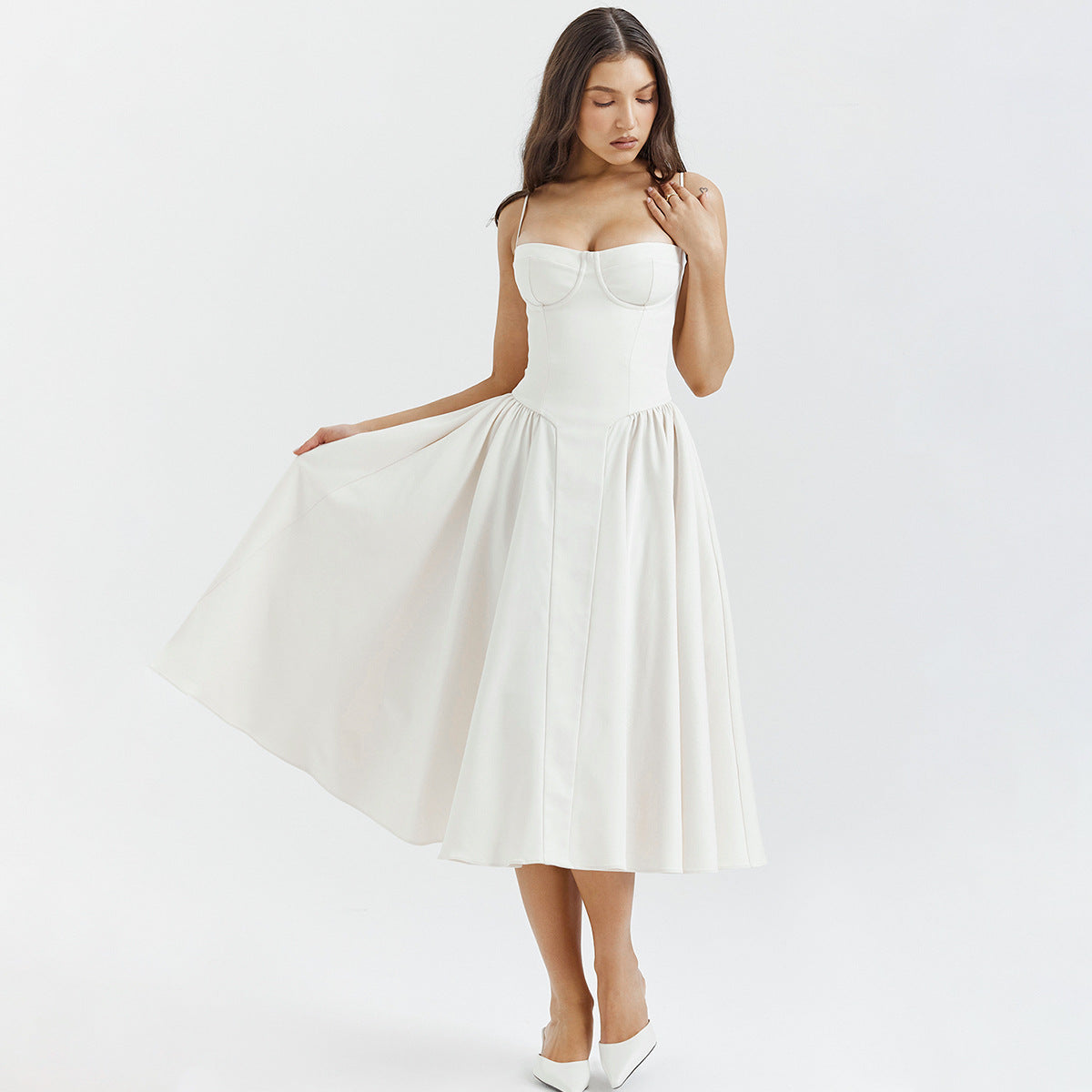 Spicy Slip Dress With Waist-Cinching Design, Slimming Backless Style For Women Aurélia