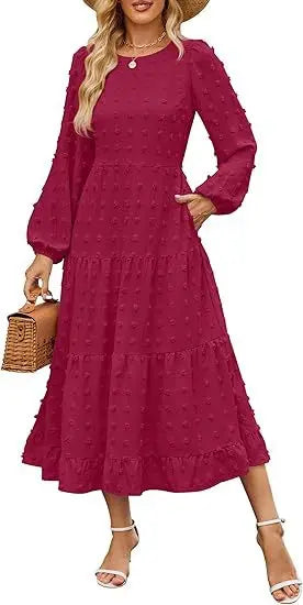 Round Neck Long Sleeve Dress Aurélia