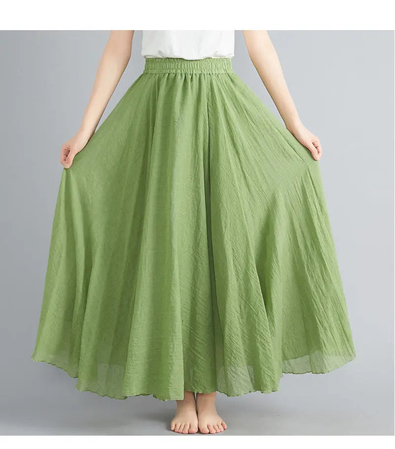 Lady Literature Plus Size Cotton Linen Skirt Aurélia