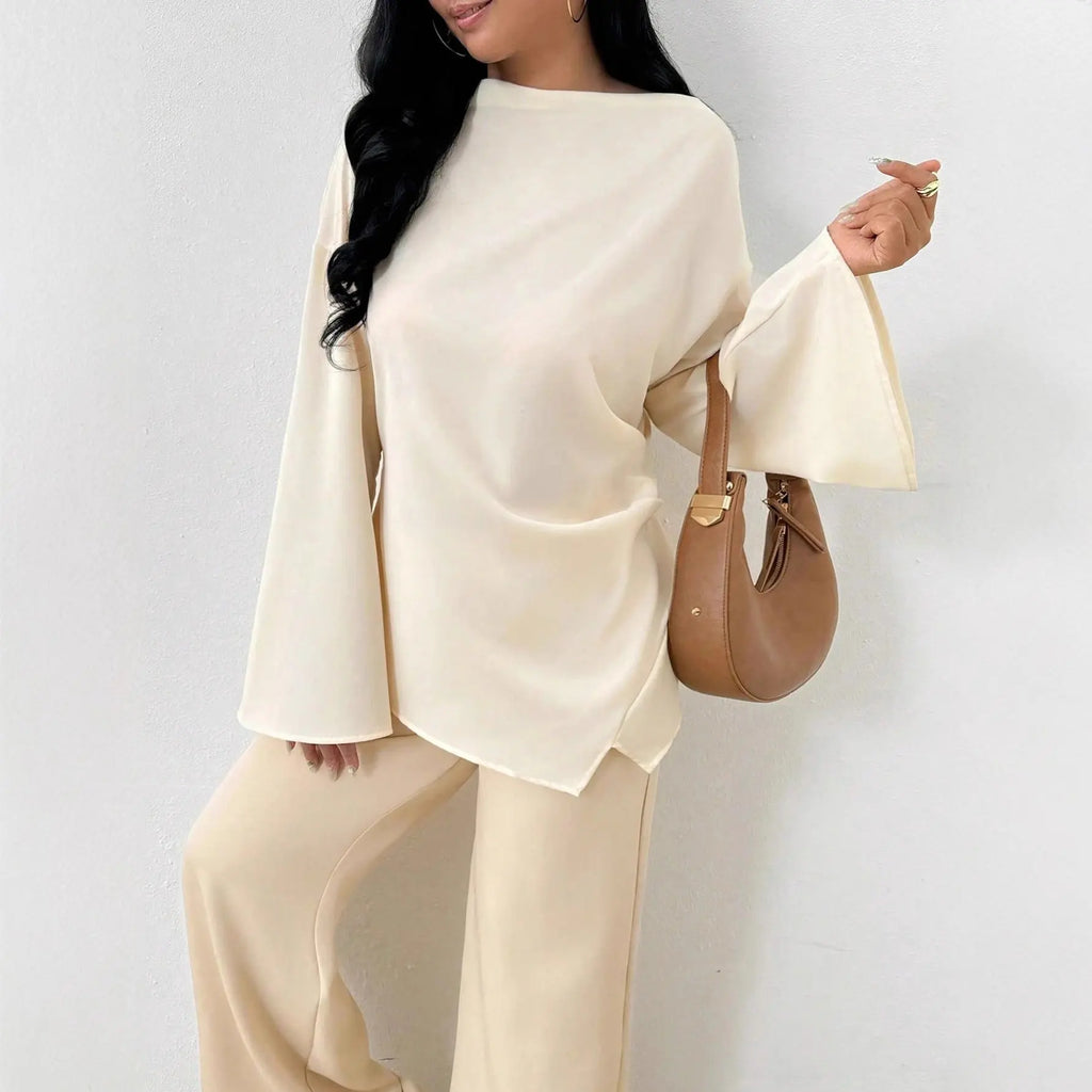 Irregular Hem Long Sleeve Top Aurélia