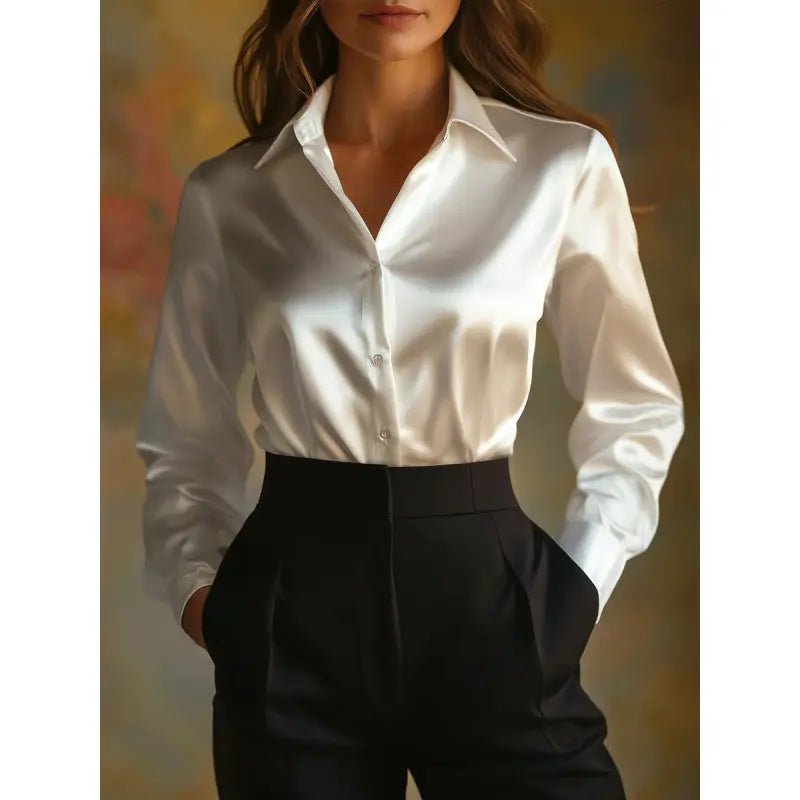 Silky-Feel Loose-Fit Shirt Aurélia
