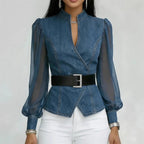 Denim Wrap Top Aurélia
