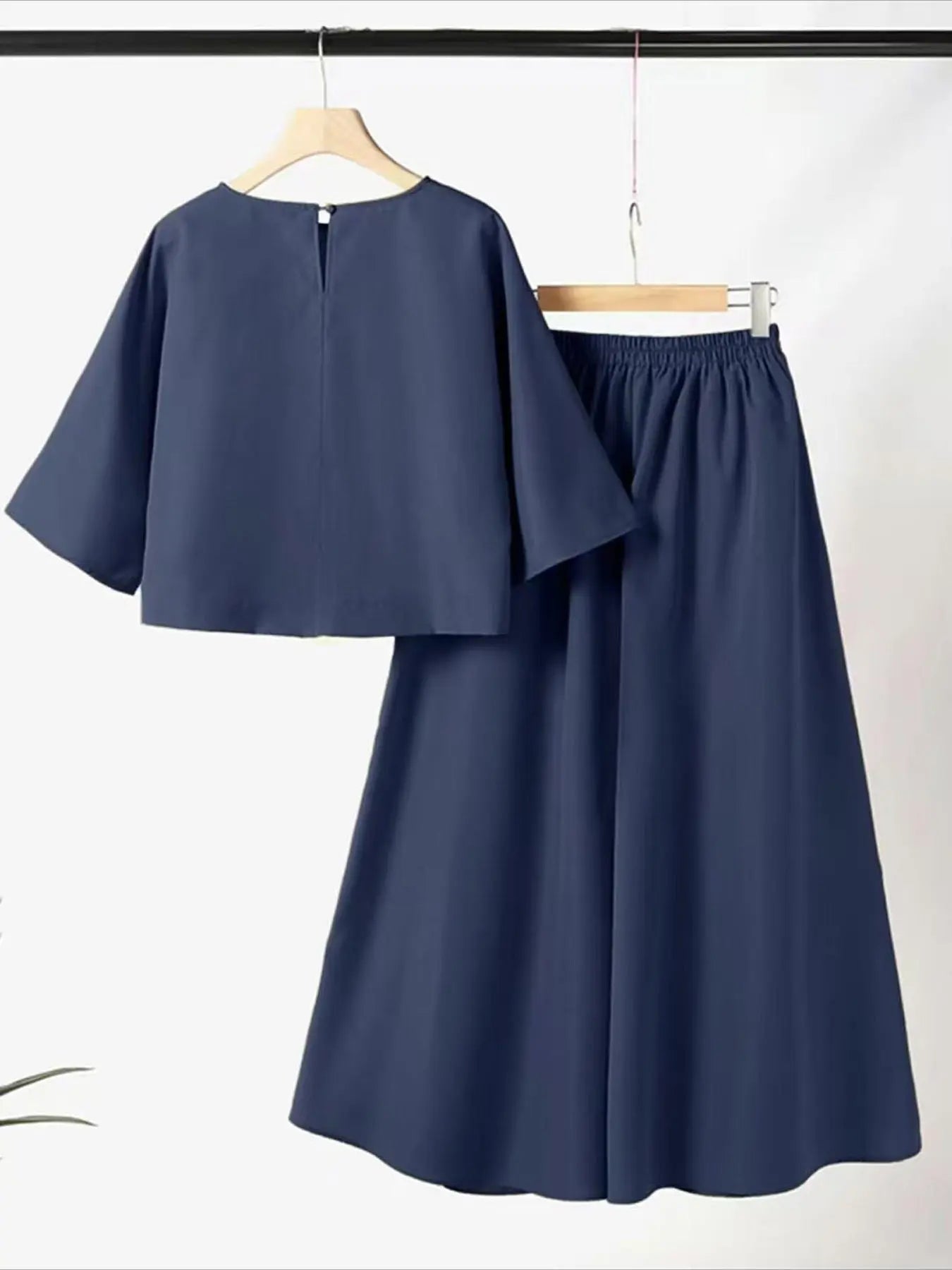 American Style Short Sleeve Top And Wide-Leg Pant Set Aurélia