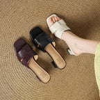 Block Heel, Classic Korean Style Open Toe Fashion Slides For Women Aurélia