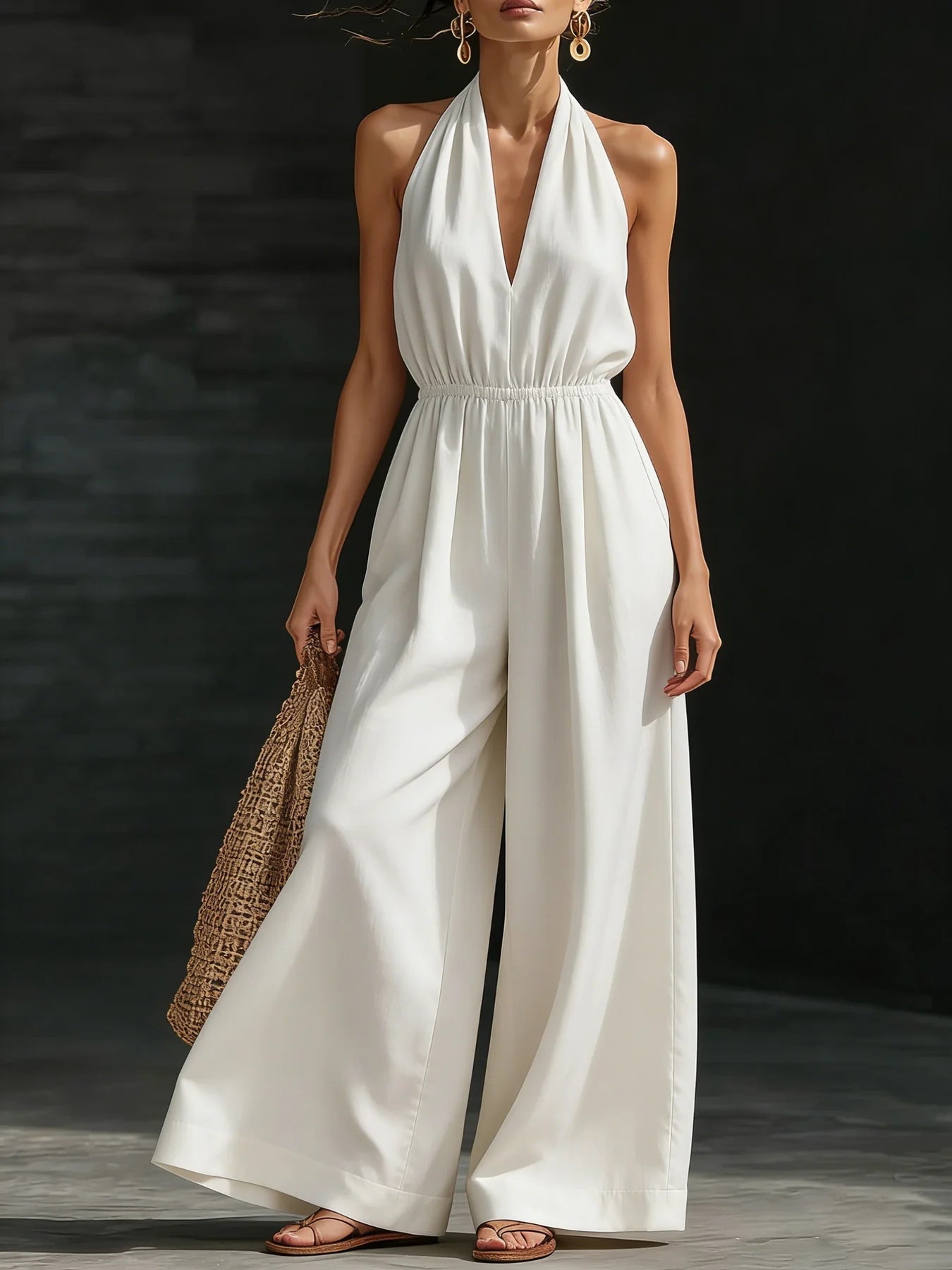 V-neck Halter Neck Jumpsuit For Women Aurélia