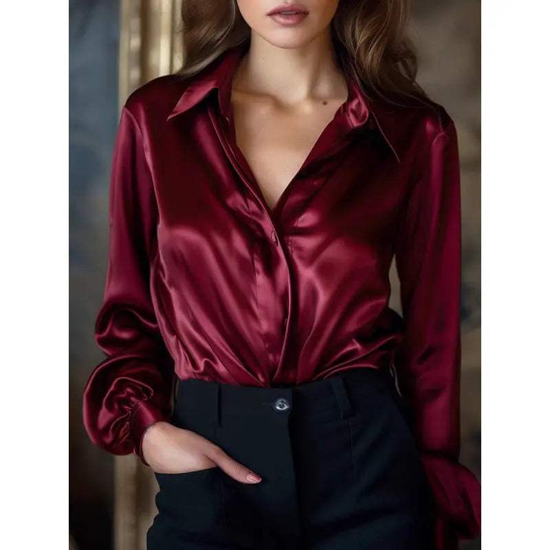 Silky-Feel Loose-Fit Shirt Aurélia