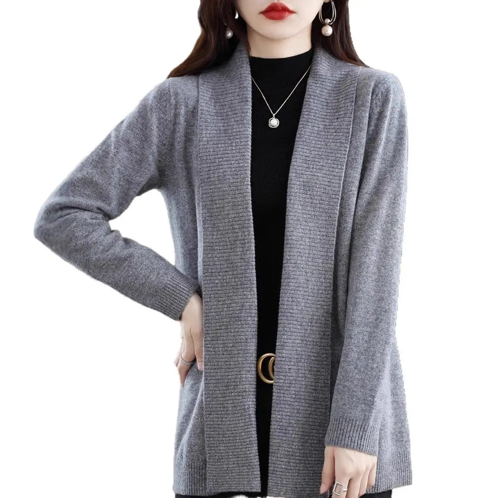 Lapel Mid-length Long-sleeves Sweater Aurélia