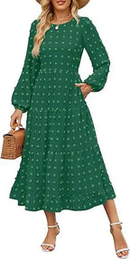 Round Neck Long Sleeve Dress Aurélia