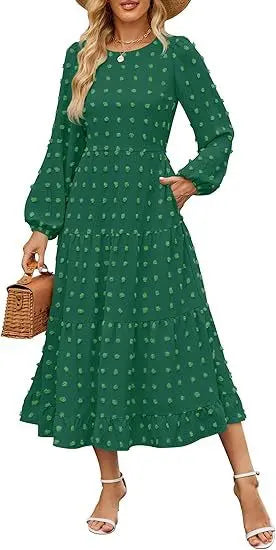 Round Neck Long Sleeve Dress Aurélia