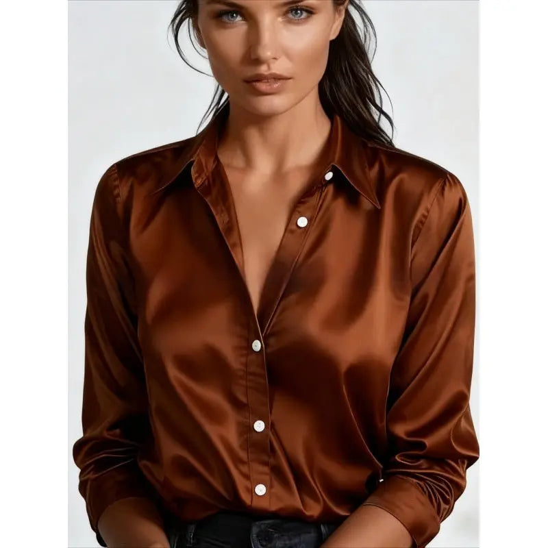 Silky-Feel Loose-Fit Shirt Aurélia