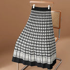 Houndstooth Knit Skirt Aurélia