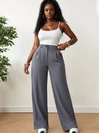 American-style Versatile  Draping Straight-leg Pants Aurélia