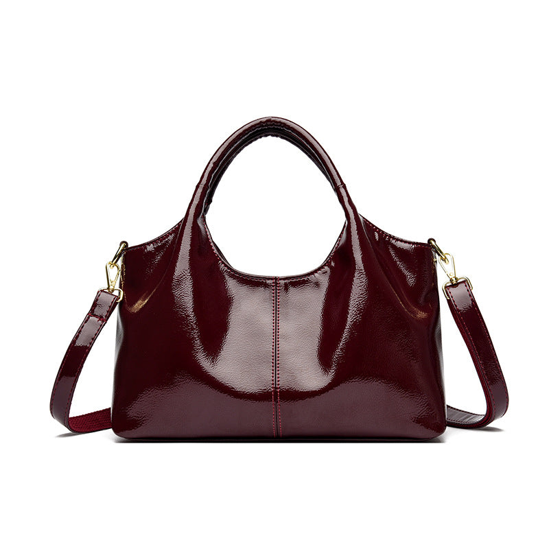 Premium Glossy Leather Trendy Commuter Bag