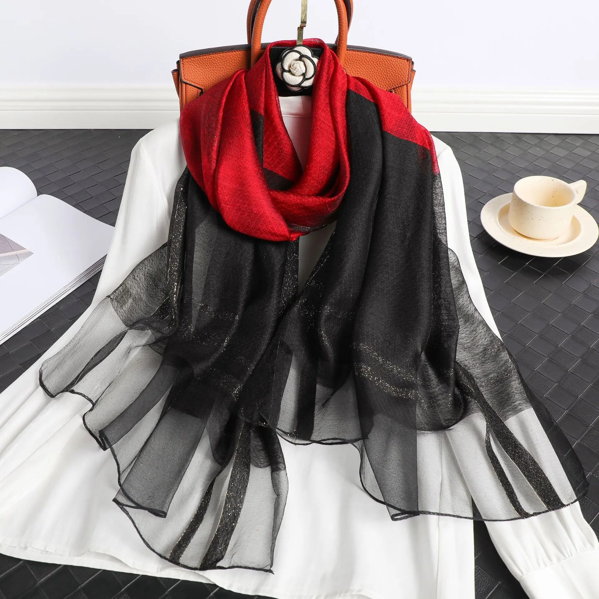 Silk Plaid Scarf Aurélia