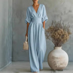 Waist-cinched V-neck Jumpsuit Aurélia