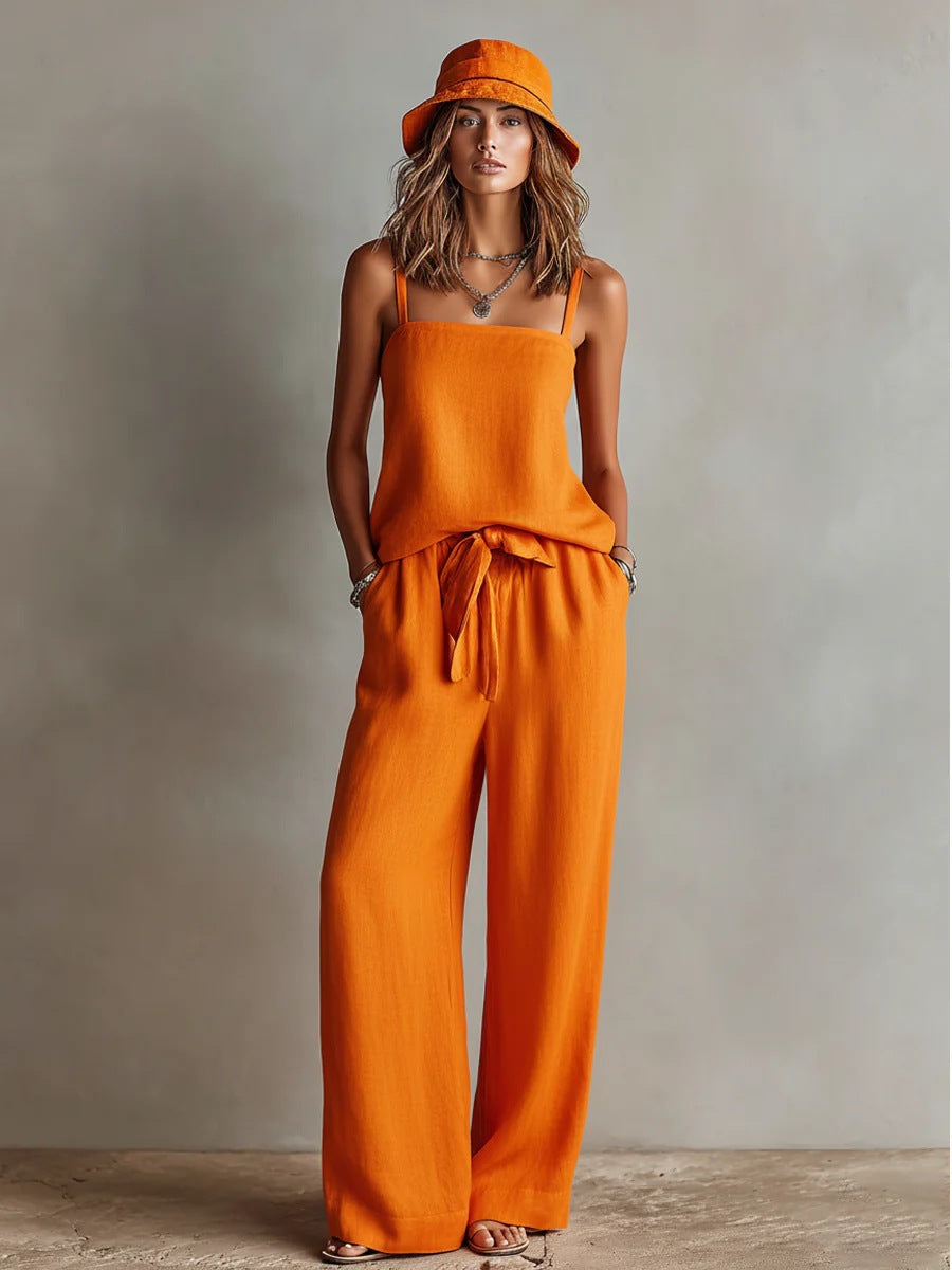 Suspender Wide-Leg Pants Set Aurélia