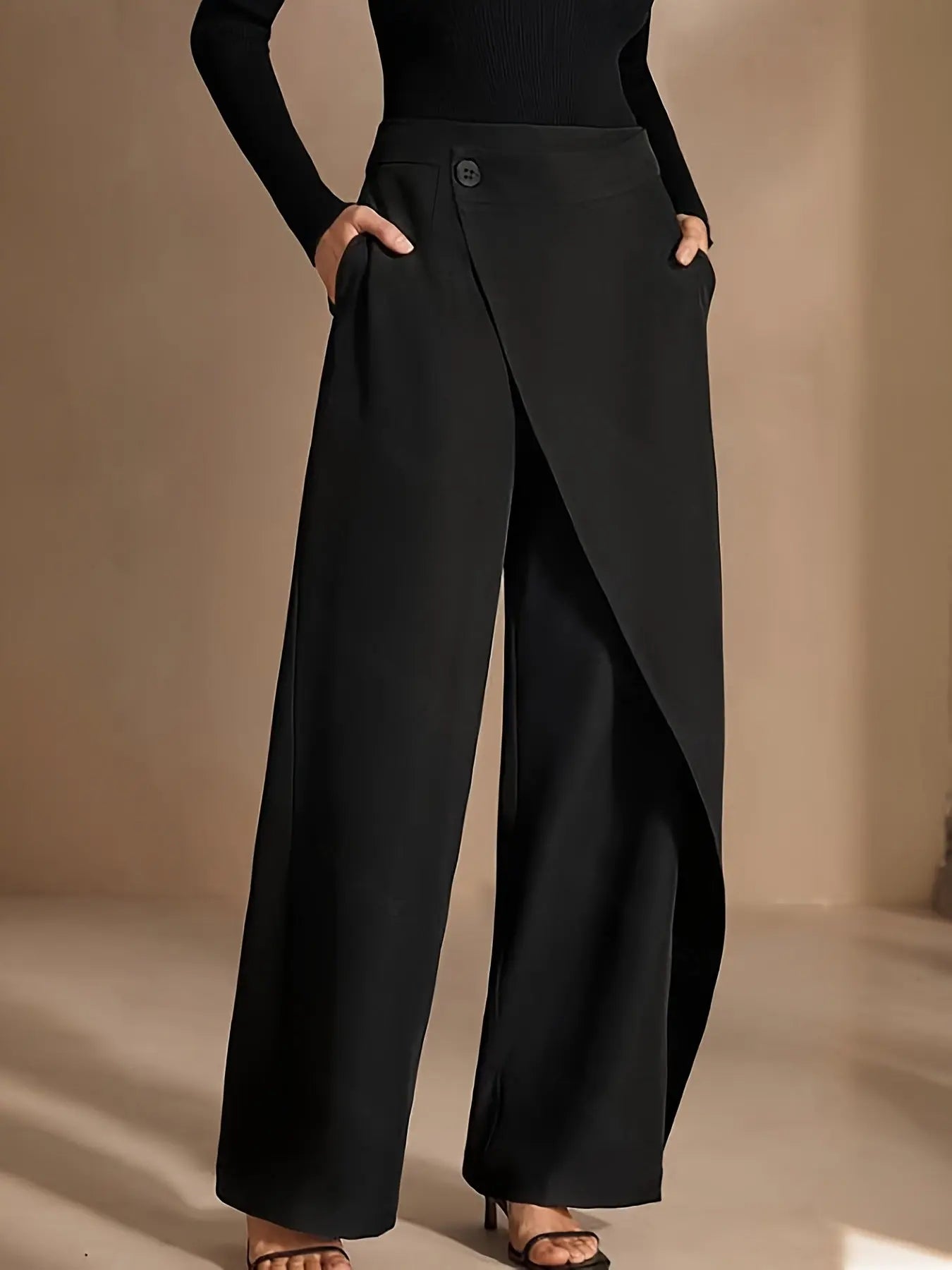 Asymmetrical Draping Suit-Style Casual Pants Aurélia