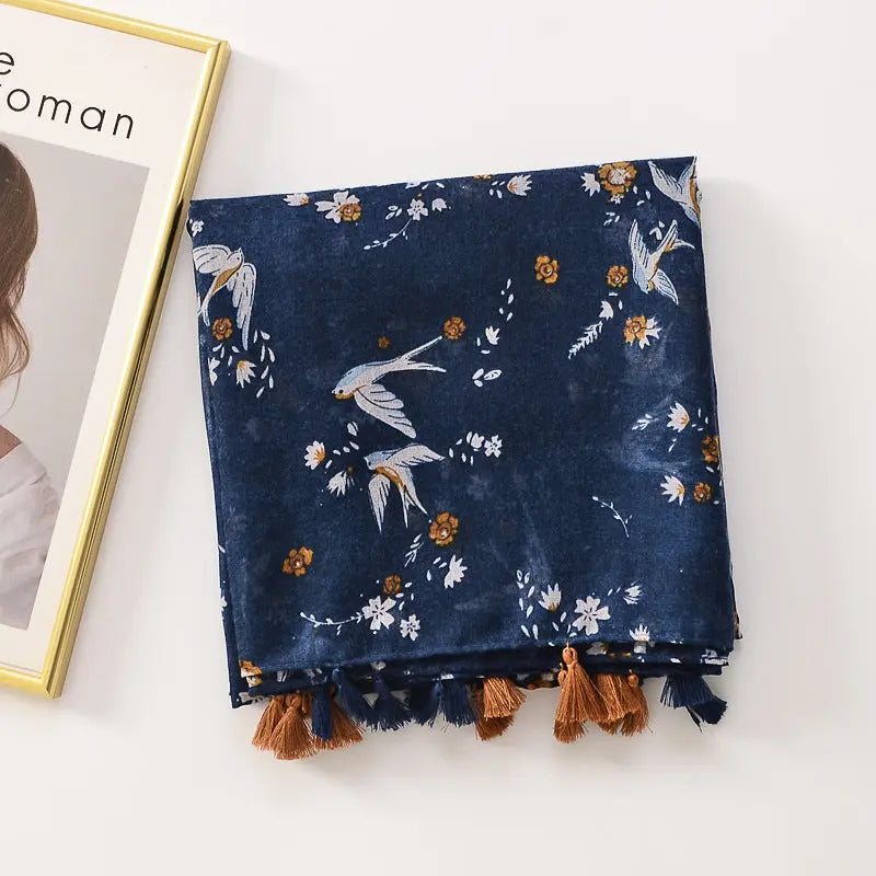 Tassel Decorative Cotton Feel Scarf Aurélia