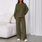 Long-sleeve And Straight Leg Pants Set Aurélia