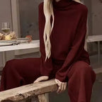 High Neck Sweater And Ankle Length Pant 2-pcs Suits Knitted Aurélia